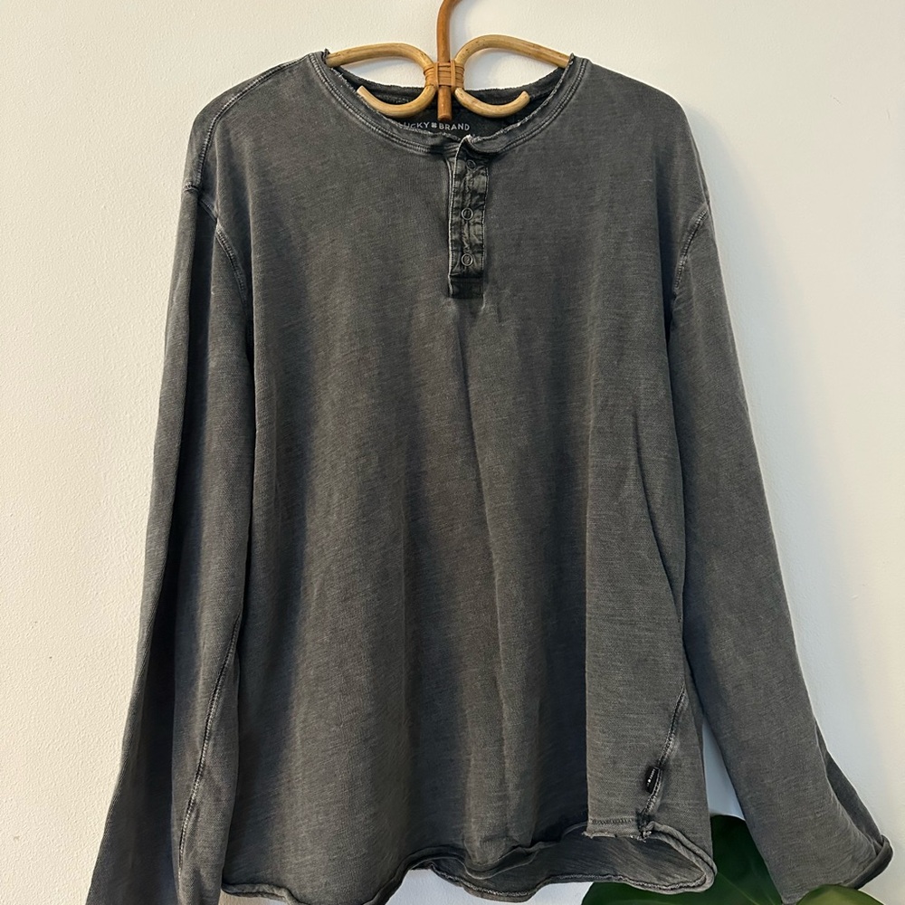 Lucky Brand Charcoal Long Sleeve Tee